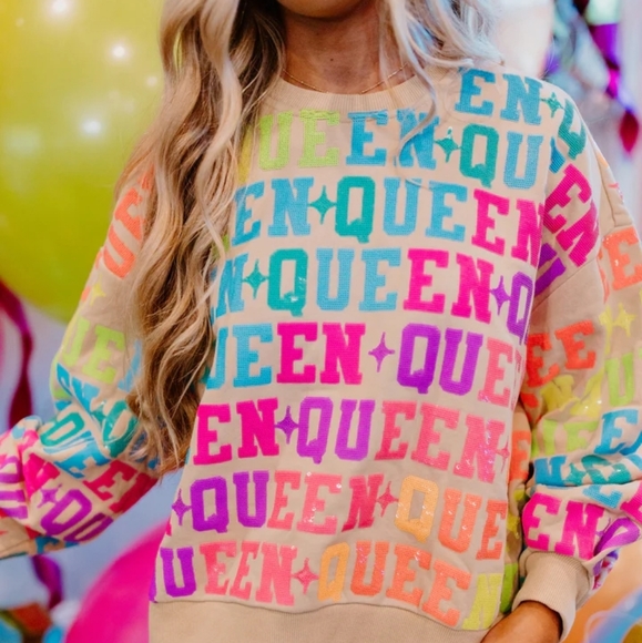 QUEEN OF SPARKLES Tops - Queen of Sparkles Sequin Sweatshirt